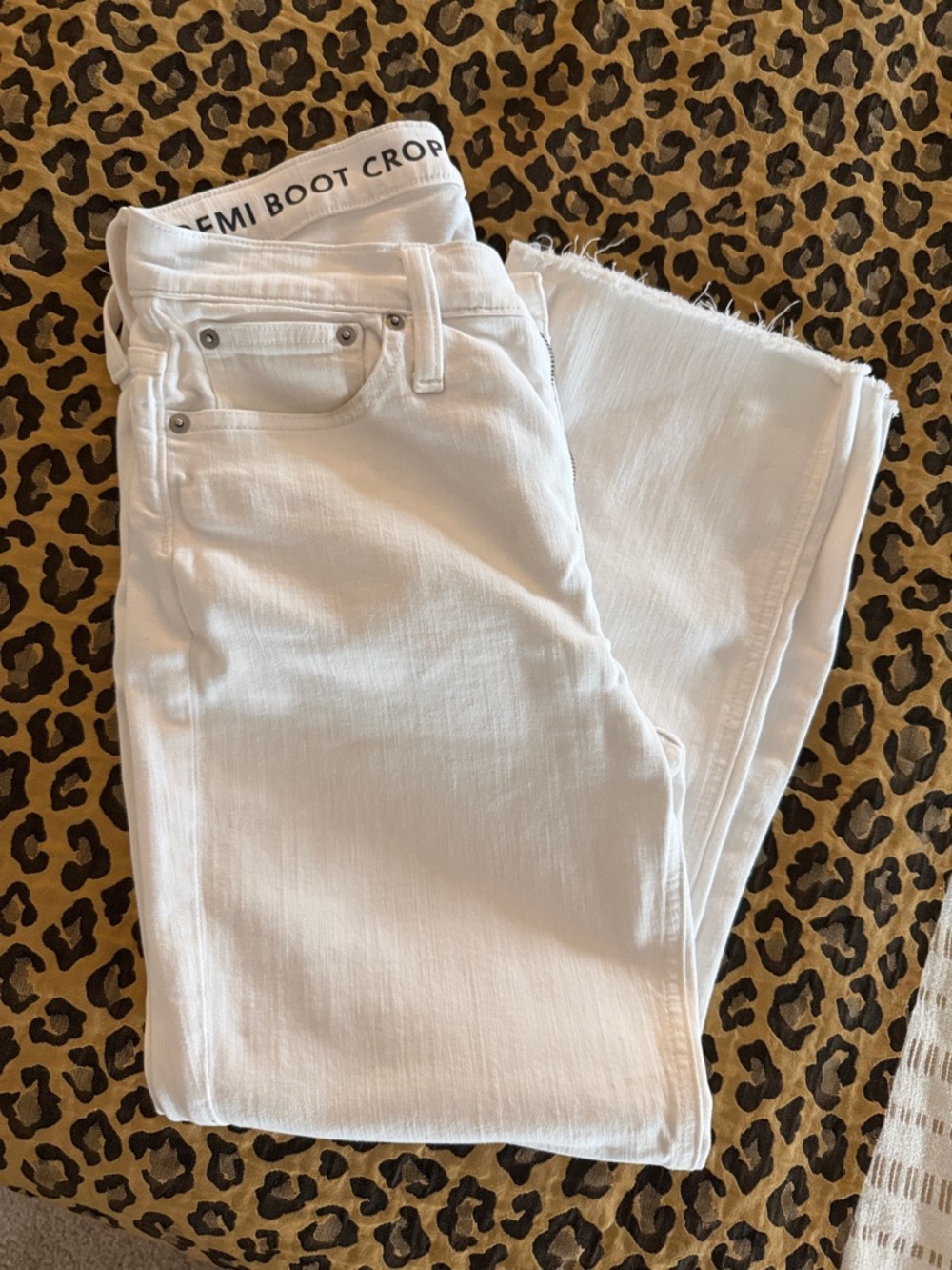 J. Crew White Demi Boot Crop Jeans